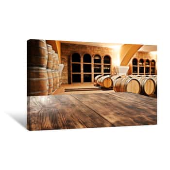 Image of Table And Barrels Canvas Print