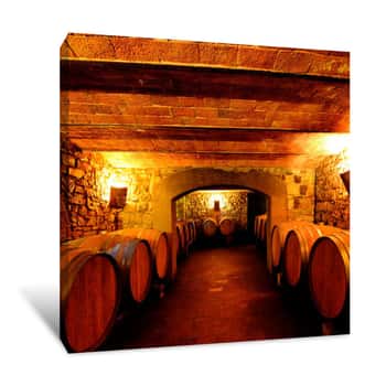 Image of Wine Cellar In Tuscany, Italy Canvas Print