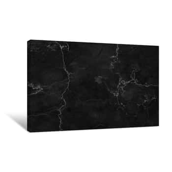 Image of Black Marble Patterned Texture Background  Marble Of Thailand, Abstract Natural Marble Black And White For Design Canvas Print