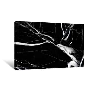 Image of Blalck Marble Pattern Texture On High Resolution Canvas Print