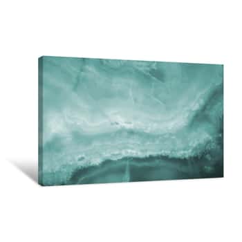 Image of Lightened Turquoise Slices Marble Onyx Canvas Print