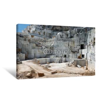 Image of Industrial Marble Quary Site On Carrara, Tuscany, Italy Canvas Print