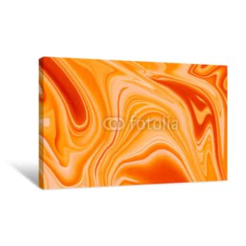 Image of Colorful Marble Surface  Orange Marble Pattern Of The Blend Of Curves  Abstract Pattern Canvas Print