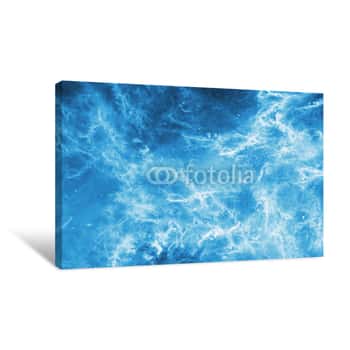 Image of Abstract Marble Texture  Fractal Background In Blue And White Colors  Fantasy Digital Art  3D Rendering Canvas Print
