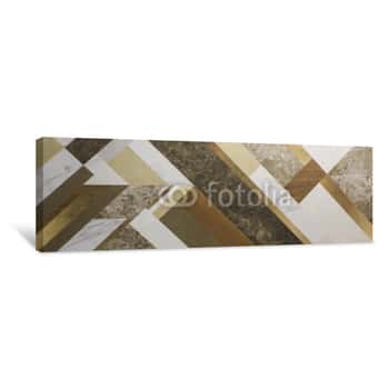 Image of Modern Marble Tile With Geometric Pattern Canvas Print