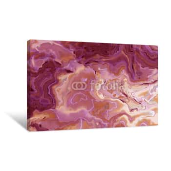 Image of Abstract Fantasy Marble Texture  Fractal Background In Bordeaux And Orange Colors  Digital Art  3D Rendering Canvas Print