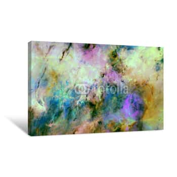 Image of Gamma - Digital Abstract Painting Of Bright And Vivid Colors On Marble Canvas Print