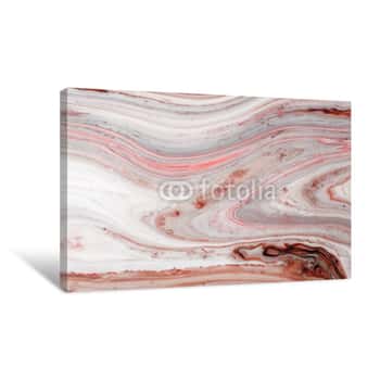 Image of Swirls Of Marble Or The Ripples Of Agate  Liquid Marble Texture With Pink And Brown Colors  Abstract Painting Background For Wallpapers, Posters, Cards, Invitations, Websites  Fluid Art Canvas Print