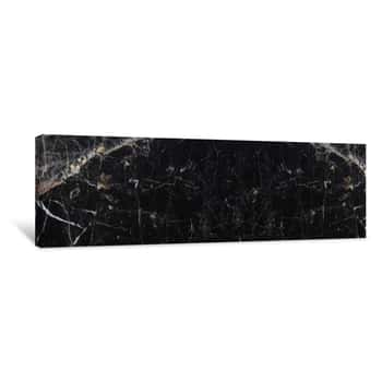 Image of Panorama Texture Black Marble Background Canvas Print