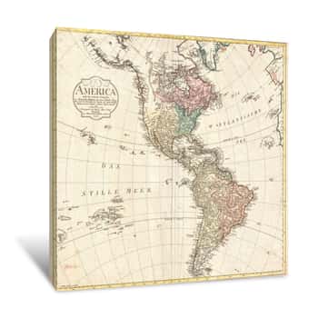 Image of Americas Vintage Map Canvas Print