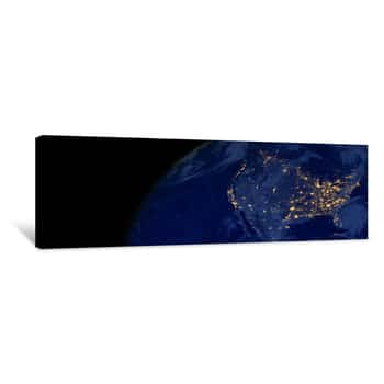 Image of United States Of America Lights During Night As It Looks Like From Space  Elements Of This Image Are Furnished By NASA Canvas Print