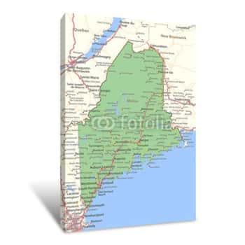 Image of Maine-US-States-VectorMap-A Canvas Print