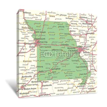 Image of Missouri-US-States-VectorMap-A Canvas Print