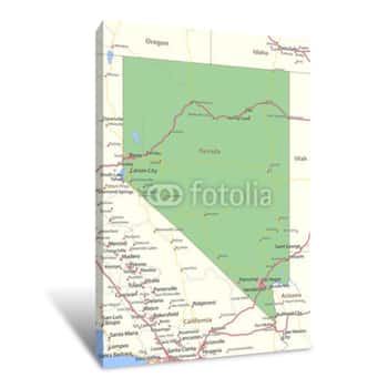 Image of Nevada-US-States-VectorMap-A Canvas Print