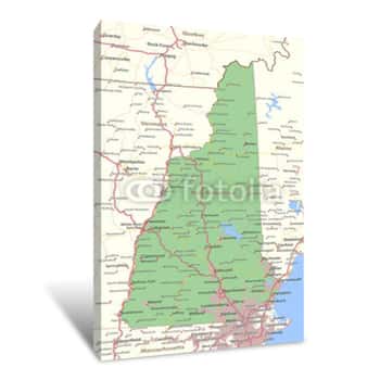 Image of New Hampshire-US-States-VectorMap-A Canvas Print