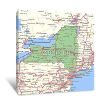 Image of New York-US-States-VectorMap-A Canvas Print