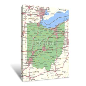 Image of Ohio-US-States-VectorMap-A Canvas Print