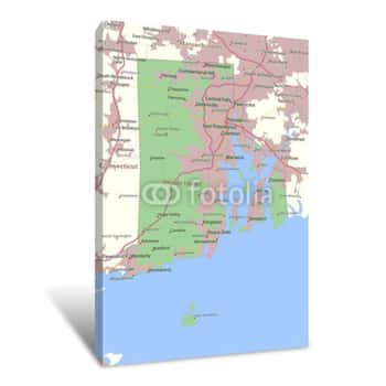Image of Rhode Island-US-States-VectorMap-A Canvas Print