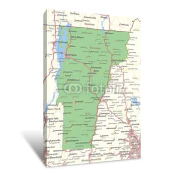 Image of Vermont-US-States-VectorMap-A Canvas Print