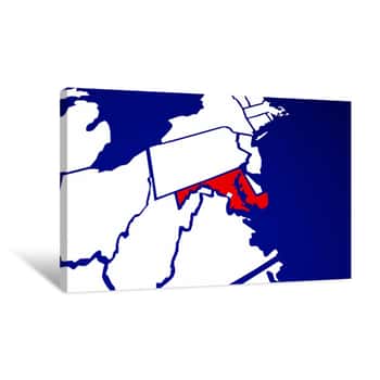 Image of Maryland MD State United States Of America 3d Animated State Map Canvas Print