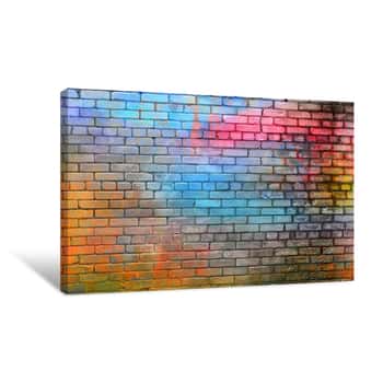 Image of Colorful Brick Wall Texture Canvas Print