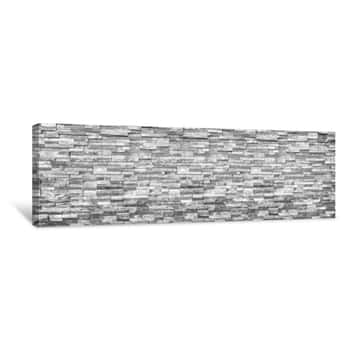 Image of Horizontal Modern Brick Wall For Pattern And Background Canvas Print