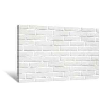 Image of White Brick Wall Background - Canvas Print