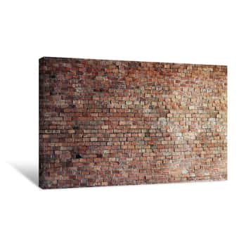 Image of Empty Red Brick Wall Background Canvas Print