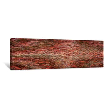 Image of Antique Brick Wall, Panoramic View  Grunge Stone Texture Canvas Print