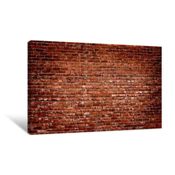 Image of Brick Wall Of Red Color Canvas Print