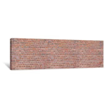 Image of Old Red Brick Wall Background  Panoramic Wide Texture Canvas Print