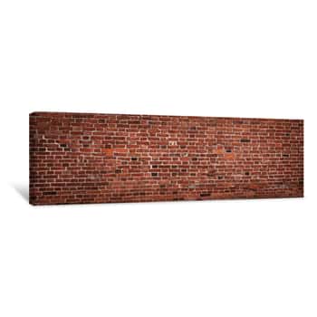 Image of Panoramic View Of Empty, Old, Red Brick Wall Background With Copy Space Canvas Print