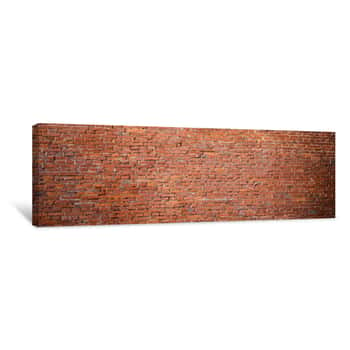 Image of Panoramic Old Urban Red Brick Wall Background Canvas Print