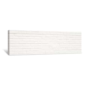 Image of White Brick Wall Background  Neutral Texture Of A Flat Brick Wall Close-up Canvas Print