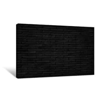 Image of Old Dark Black Brick Wall Texture With Vintage Style For Background And Design Art Work Canvas Print