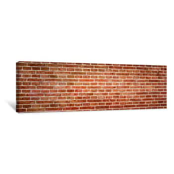 Image of Red Brick Wall Or Masonryr, Wide Panorama Or Banner Texture Canvas Print