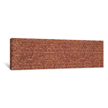 Image of Old Red Brick Wall Background, Wide Panorama Of Masonry Canvas Print