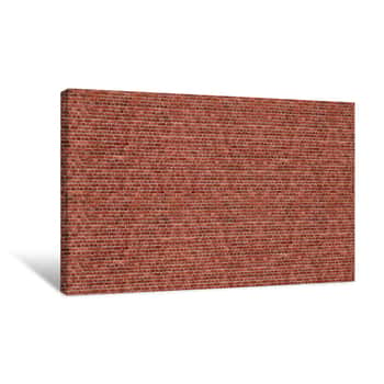 Image of Old Red Brick Wall Background, Wide Panorama Of Masonry   Canvas Print