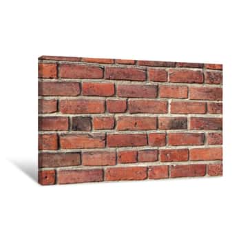 Image of Old Brick Wall Texture  Wall Of Red Old Bricks  Background Canvas Print
