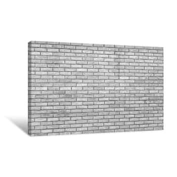 Image of Monochrome Grey Brick Wall With Repeating Pattern Canvas Print