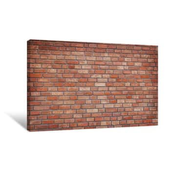 Image of Red Brick Wall With Vignette Texture Background Canvas Print