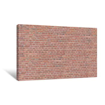 Image of Old Red Brick Wall Background, Wide Panorama Of Masonry Canvas Print