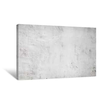 Image of White Concrete Wall Background Texture With Plaster Canvas Print