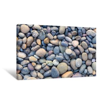 Image of Small Sea Stones, Gravel  Background  Textures Canvas Print