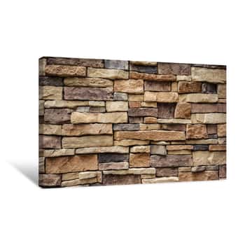 Image of Natural Stone Brick Wall Texture Background    Canvas Print