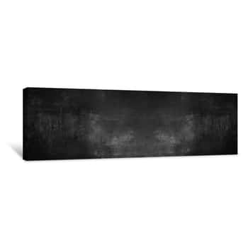 Image of Black Stone Concrete Texture Background Anthracite Panorama Banner Long Canvas Print