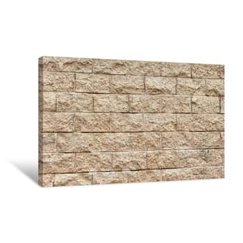 Image of Stone Tilled Wall Texture Masonry Background Canvas Print