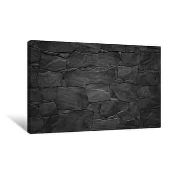 Image of Black Stone Wall Canvas Print