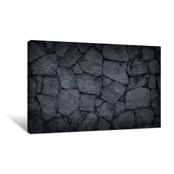 Image of Gray Stone Wall Texture Background Canvas Print