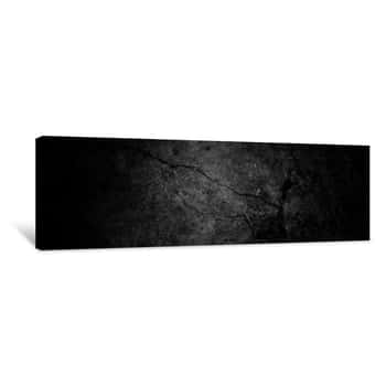 Image of Old Wall Texture Cement Dark Black Gray  Background Abstract Grey Color Design Are Light With White Gradient Background Canvas Print